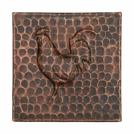HD DECO Hammered Copper Rooster Tile in Oil Rubbed Bronze - 4 x 4 in. HD3131724